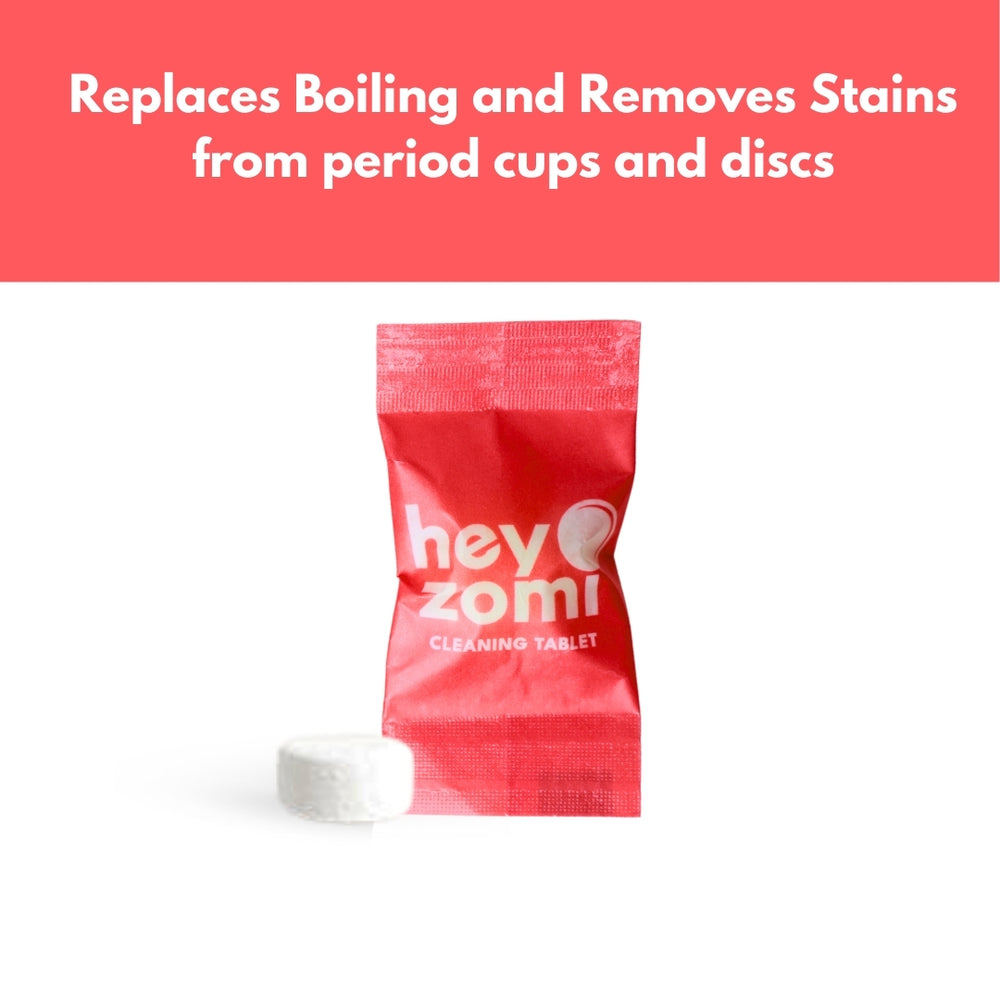 
                  
                    The Hey Zomi Menstrual Cup & Disc Cleaning Tablets
                  
                